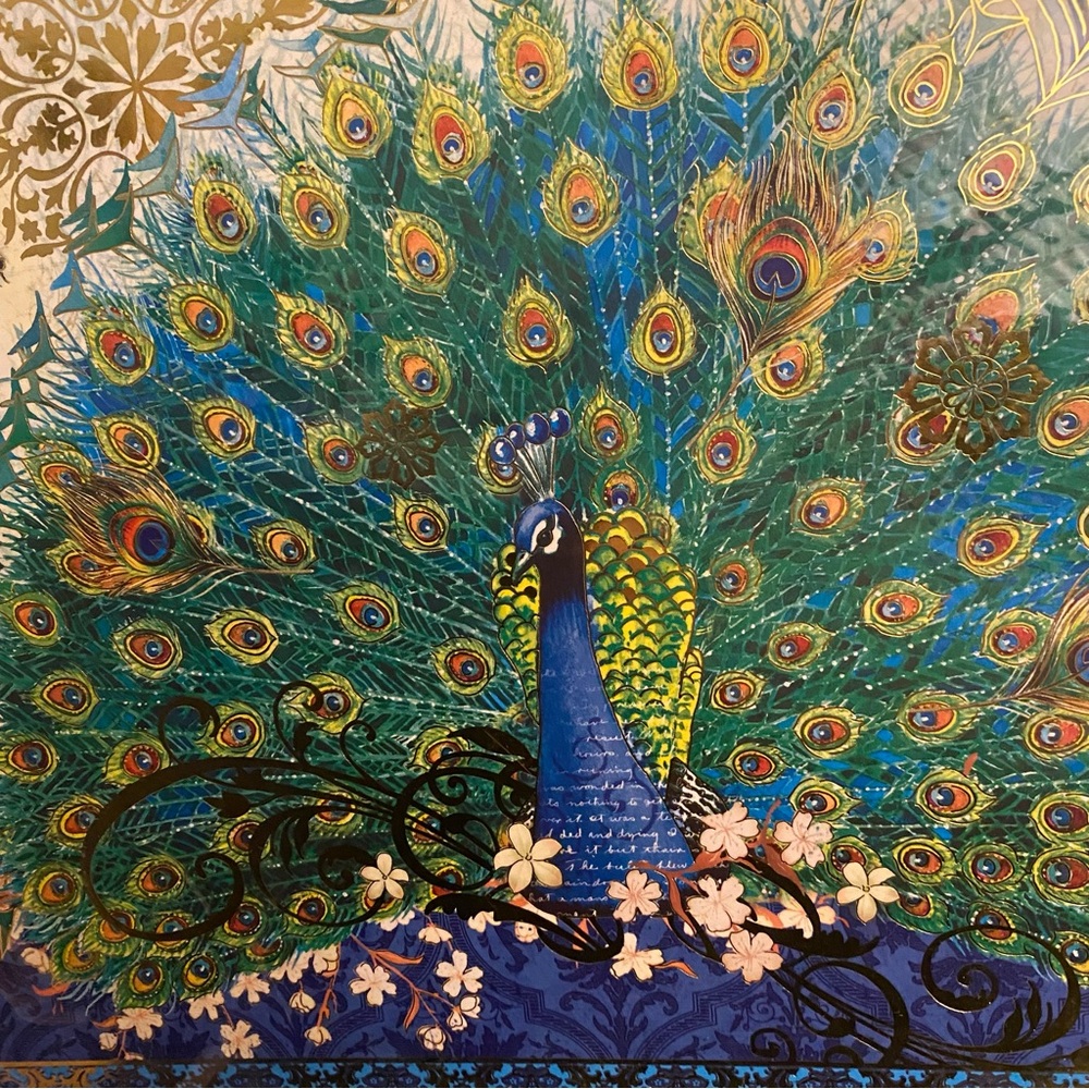 Pier 1 Peacock Design Paper Placemats Gold Leaf